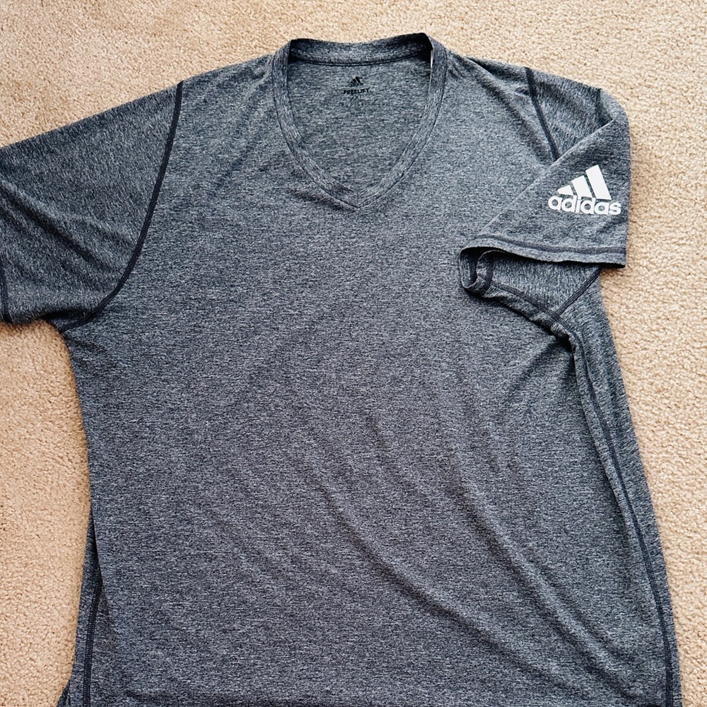 SALE $15 Adidas Men's Charcoal V-Neck Tee